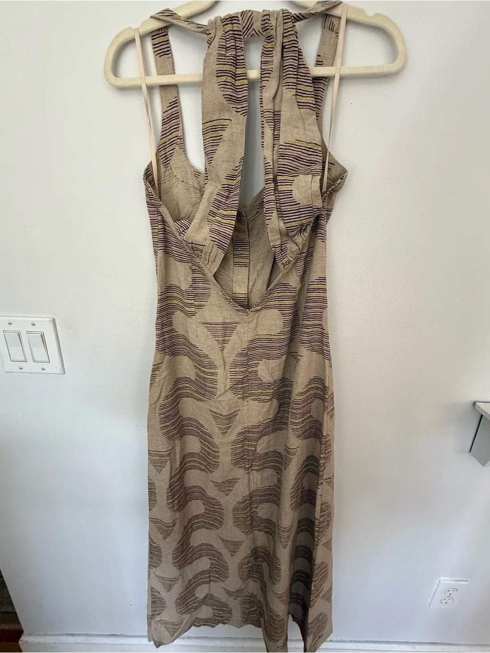Celandine Linen-Blend Halter Button-Front Dress Anthropologie MIDI Dress - Picture 5 of 7